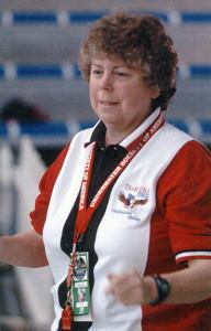 Carol Rose refs an underwater hockey tournament in New Zealand.