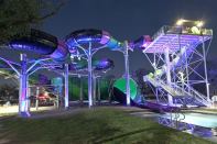 The neon glow of The Viper at NRH20 in suburban Fort Worth, Texas, looks extra exciting at night.