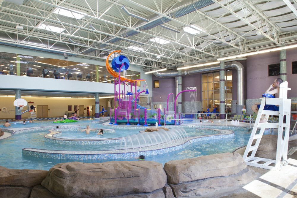 The REC of Grapevine, designed by Barker Rinker Seacat Architecture. Aquatics Design by Water Technology Inc.