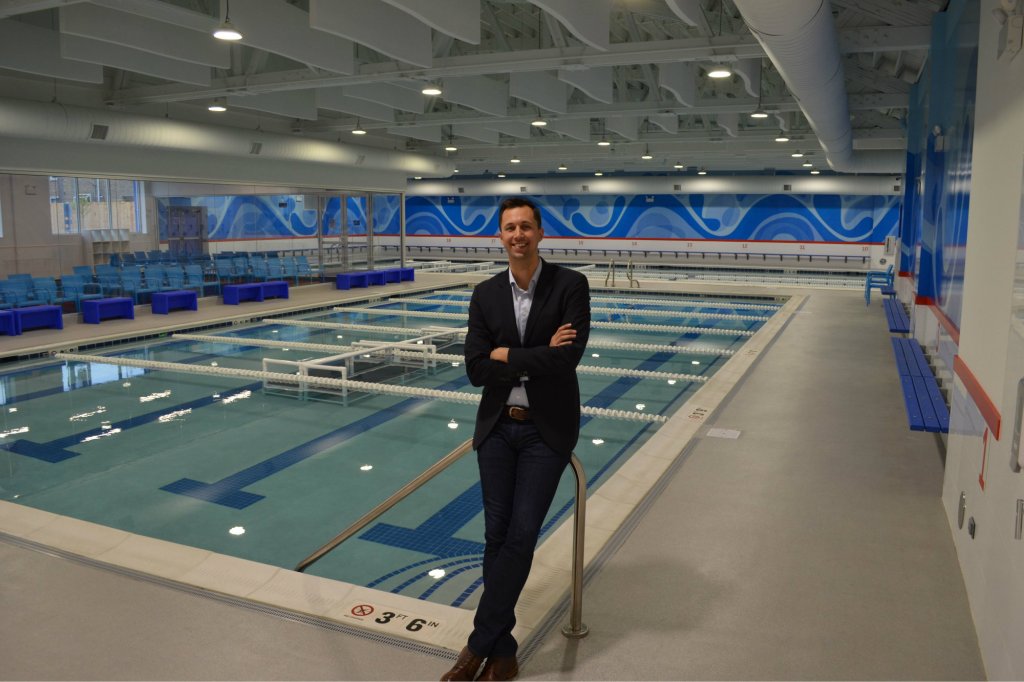 Company President Chris DeJong at a Big Blue Swim School location