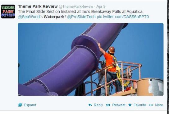 It's been eight months since we 
first learned of the new Ihu's Breakway Falls headed to Aquatica Orlando, but now 
@ThemeParkReview has all the evidence we need to see the waterslide finally has come to fruition. Scheduled to open May 9, the park claims the new attraction is the "tallest, steepest and only multi-drop tower slide of its kind in the southern United States." If you ride it, let us know! #AISwimSocial