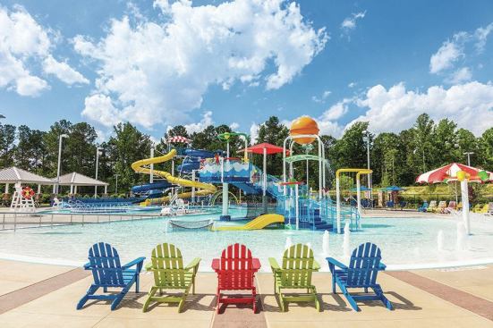 The 18,000-square-foot outdoor space includes a leisure pool with lazy river, two water slides for different age groups, water sprays and a zero-entry wading pool. The venue was created to support learn-to-swim programs, aquatic therapy sessions and aquatic exercise, as well as competitive and recreational swimming by high schools and swim clubs. Outdoor lockers and Wi-Fi add convenience. Early on, the designers worked closely with the county to set specific programming goals,  to save the time and money needed for change orders and re-evaluations during construction.
