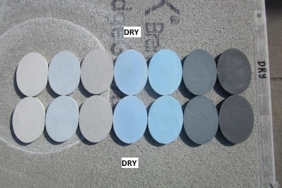 Dry pool plaster samples