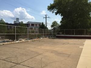 The Francisville pool deck before the Pop-Up Pool Project.