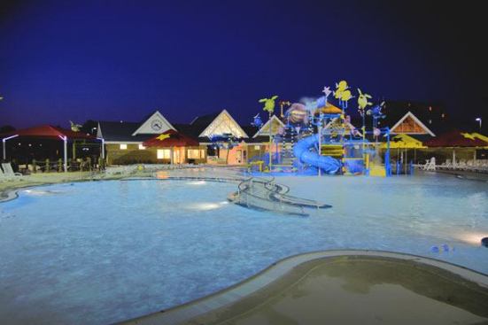 The design concept behind this facility is to “Shrink the five-year-old down to the size of a small fish in a sea world.” In addition to the marine themed play structure, there’s also a kid-sided wave pool.