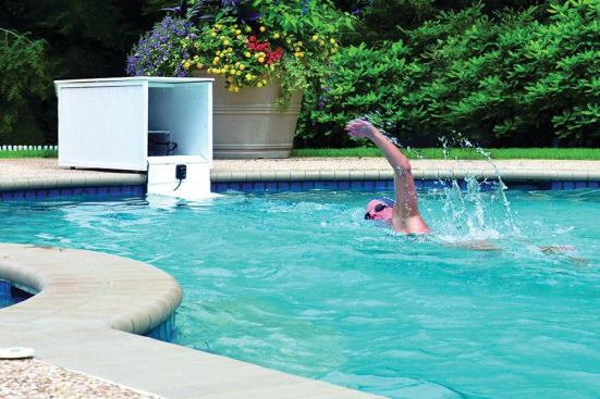 SwimEx: The Stream by SwimEx is a portable current system designed to transform any pool into a resistance pool. Simply roll the battery-powered unit to the pool’s edge, push a button and it deploys a perfect current. Contact: 508.646.1600; swimex.com