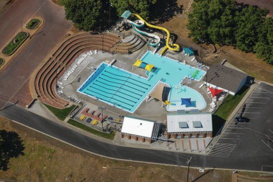 Though this facility is a new build, it was placed on the site of an historic Work Projects Administration facility built in 1936. The city and design team honored the history of the civic icon by fashioning the buildings and surrounding areas to mimic the original aesthetic. For instance, they restored the brick seating area, preserved the original design of the terraced seating and maintained the facility’s dramatic backdrop.